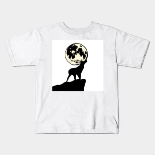Full moon deer slab Kids T-Shirt